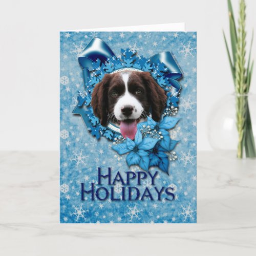 Christmas _ Blue Snowflake _ Springer Spaniel Holiday Card