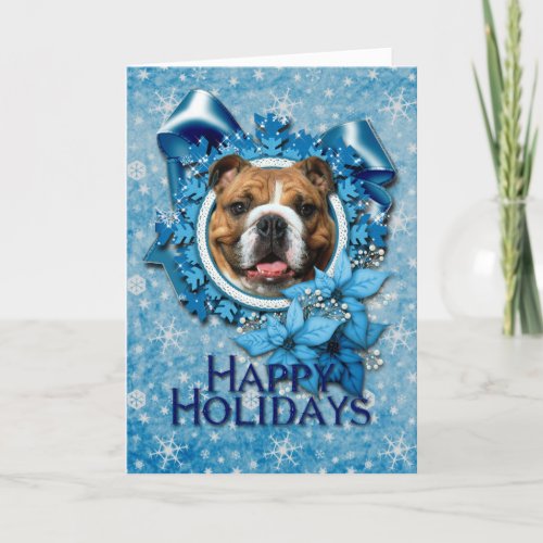 Christmas _ Blue Snowflakes _ Bulldog Holiday Card