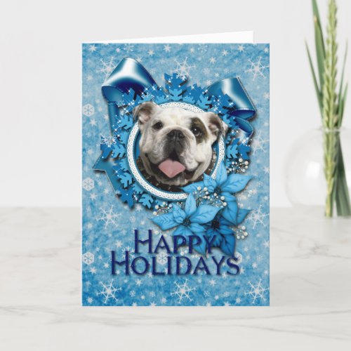Christmas _ Blue Snowflakes _ Bulldog Holiday Card