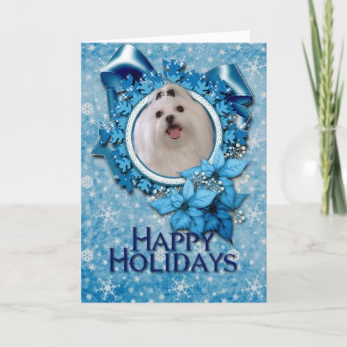 Christmas _ Blue Snowflakes _ Maltese Holiday Card