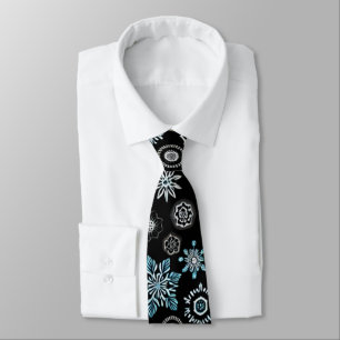 Christmas Blue Snowflakes Neck Tie