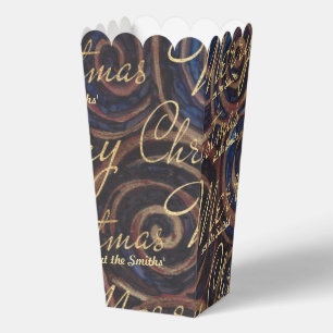 Christmas Blue Swirls Favor Boxes
