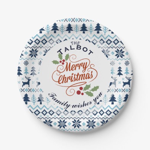 CHRISTMAS Blue Traditional personalized P Plate