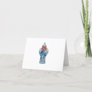 Christmas Blue White Ginger Jar Thank You Note