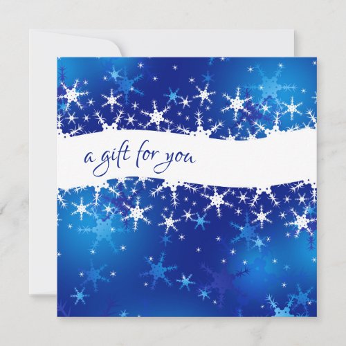 Christmas Blue Winter Snowflakes Gift Certificate