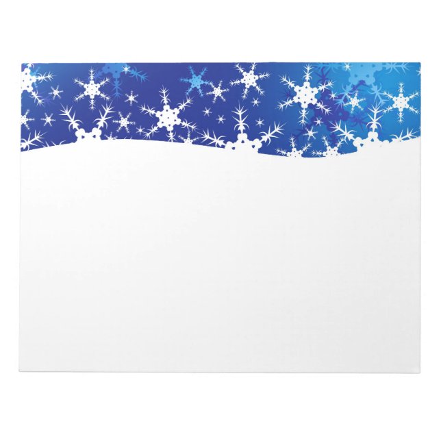 Christmas Blue Winter Snowflakes Notepad (Front)