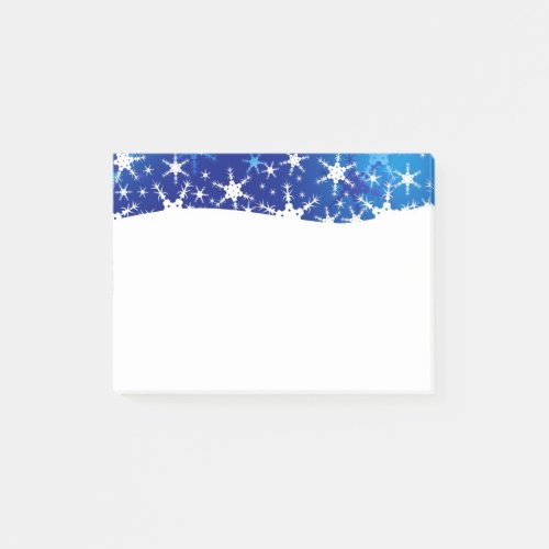 Christmas Blue Winter Snowflakes Post_it Notes