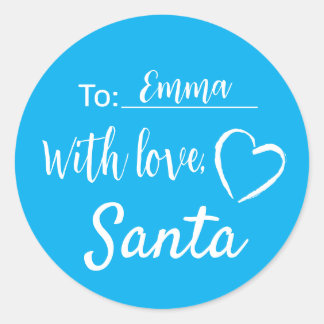 Christmas Blue With Love From Santa Sticker