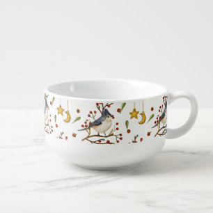 Christmas Bluejay Soup Mug