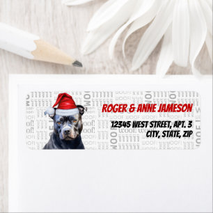 Christmas Bluenose Pitbull Dog Return Address Label