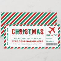Christmas Boarding Pass Voucher Gift Ticket