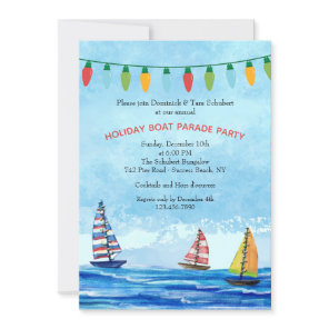 Christmas Boat Parade Party Invitation