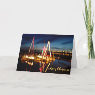 Christmas Boats, Merry Christmas Holiday Card