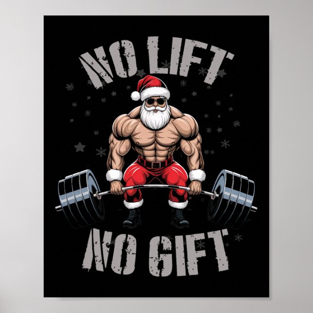 Christmas Bodybuilding Bodybuilder - Santa Weightl Poster (Front)