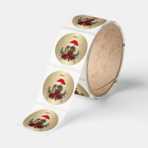 Christmas Boer Baby Goat Reindeer Antlers  Classic Round Sticker