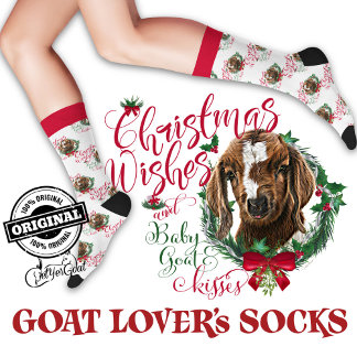 Christmas Boer Baby Goat Wishes Socks