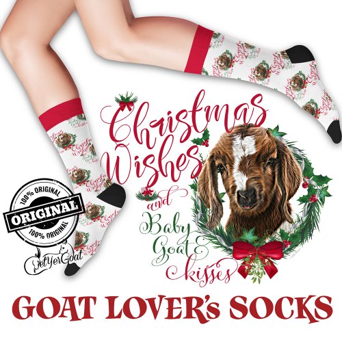 Christmas Boer Baby Goat Wishes  Socks