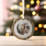 Christmas Boho Botanical Greenery Photo Custom Ceramic Ornament<br><div class="desc">Christmas Boho Botanical Greenery Photo Custom 2023 Ceramic Ornament</div>