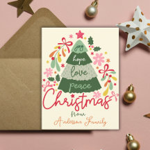 Christmas Boho Flowers Greetings Scandinavian