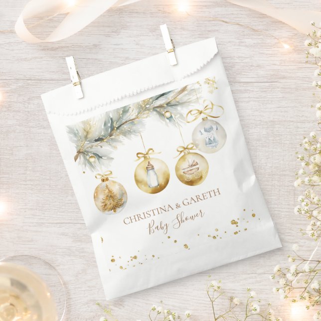 Christmas Boho Merry Little Baby Shower Favor Bag (Clipped)