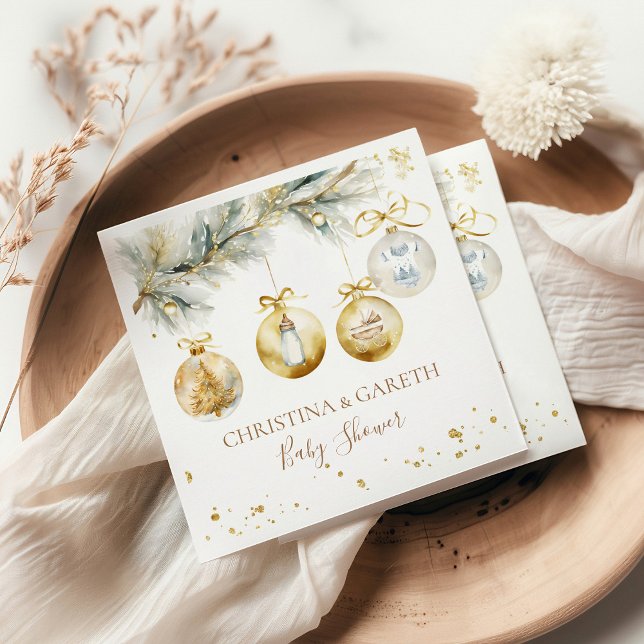 Christmas Boho Merry Little Baby Shower Napkins (Creator Uploaded)