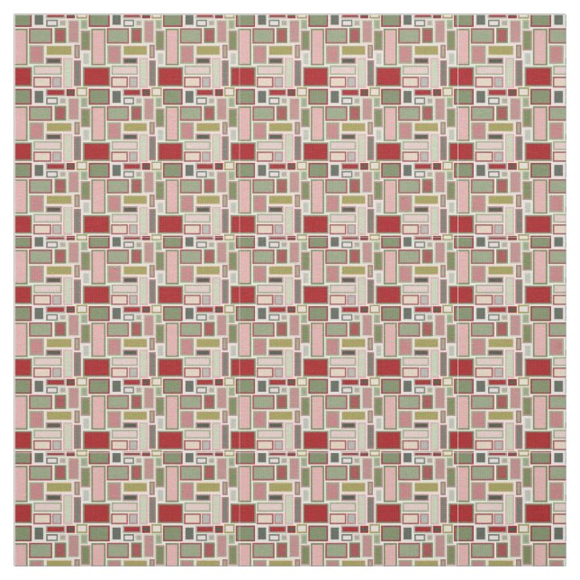 Christmas Boho Rectangles  Fabric (Swatch)