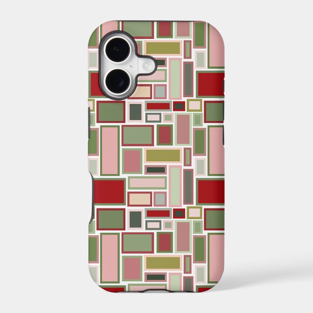 Christmas Boho Rectangles  Iphone Case (Back)