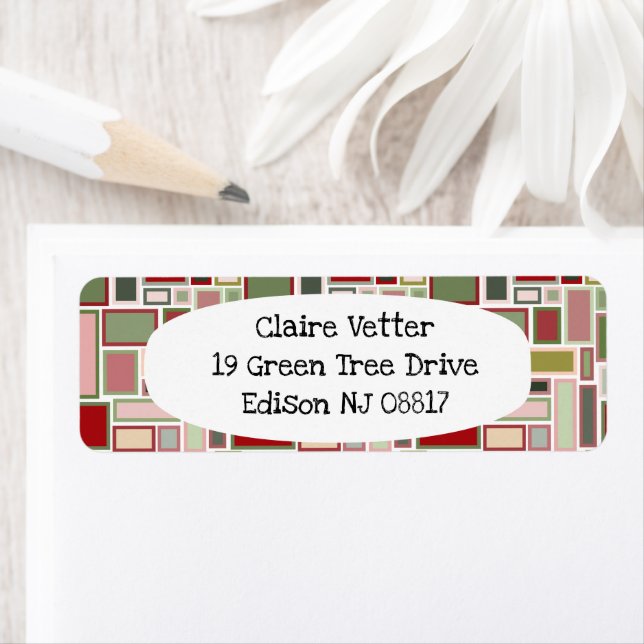 Christmas Boho Rectangles  Label (Insitu)