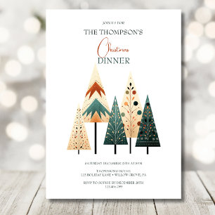 Christmas boho trees Christmas Invitation