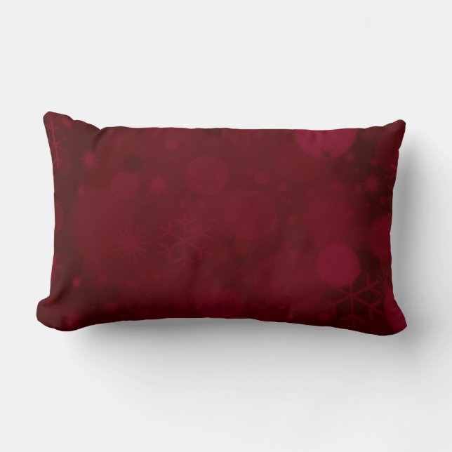 Christmas Bokeh, Burgundy/wine-Lumbar Throw Pillow (Front)