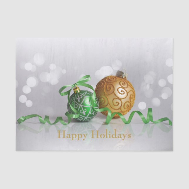 Christmas Bokeh Christmas Balls Tissue Paper (Front)