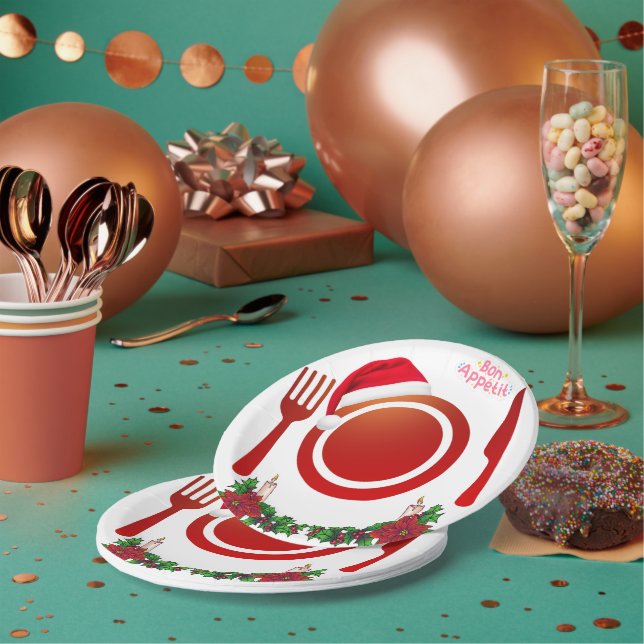 Christmas Bon Appétit Paper Plate (Multi)
