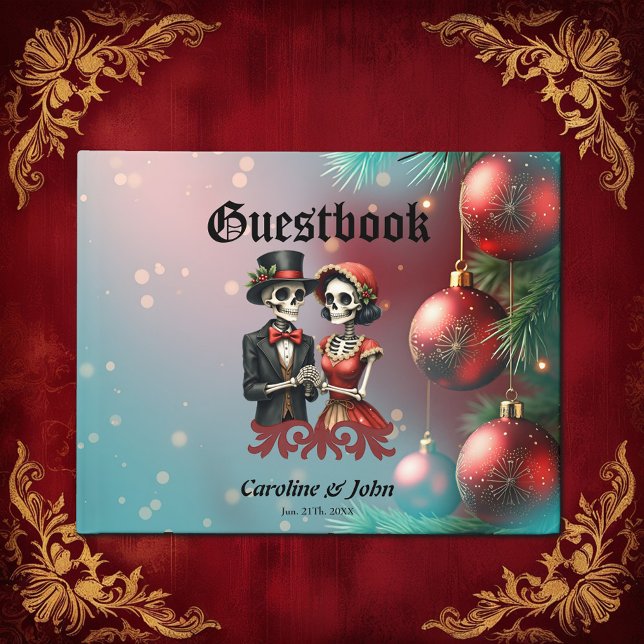 Christmas Bone Romance, A festive skeleton couple. Guest Book (Creator Uploaded)