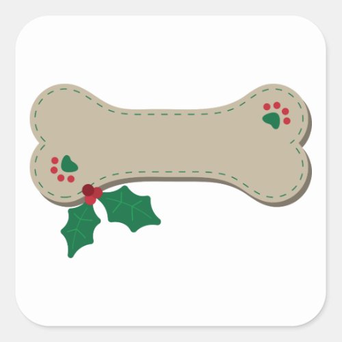 Christmas Bone Square Sticker