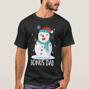 Christmas Bonus Dad Snowman Santa Matching Family T-Shirt