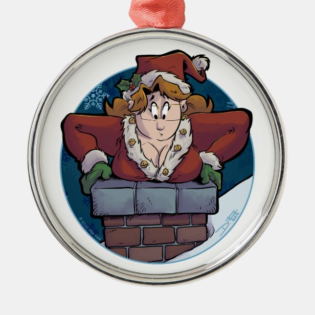 Christmas Boobage Metal Ornament (Front)