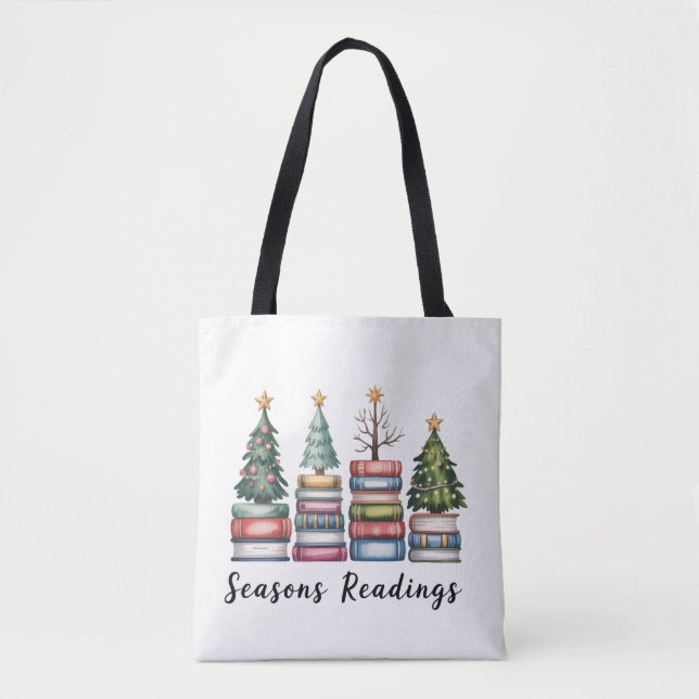 Christmas Book Lover Teacher Reading Season Xmas Tote Bag (Front)