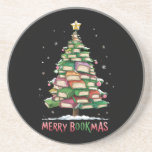 Christmas Book Lover Tree Librarian Merry Bookmas  Coaster<br><div class="desc">Christmas Book Lover Tree Librarian Merry Bookmas</div>