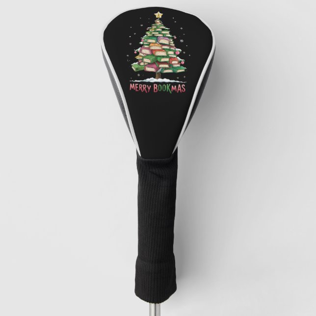 Christmas Book Lover Tree Librarian Merry Bookmas  Golf Head Cover (Front)