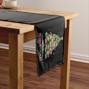 Christmas Book Lover Tree Librarian Merry Bookmas Short Table Runner