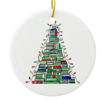 Christmas Book Tree 2017 Ceramic Ornament