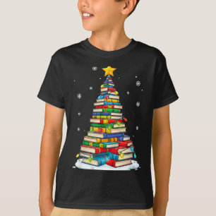 Christmas Book Tree Funny Librarians Books Lover T-Shirt