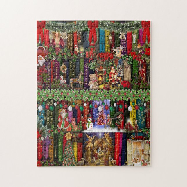 Christmas Bookshelf Jigsaw Puzzel Puzzle (Vertical)