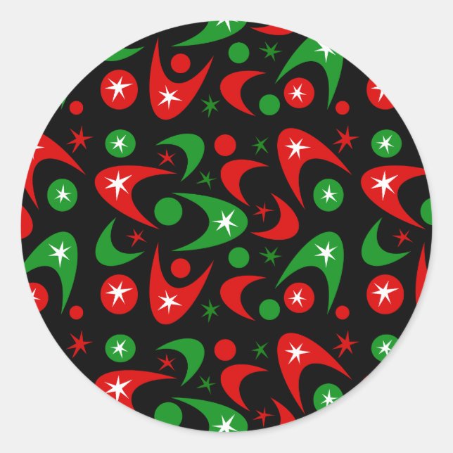 Christmas Boomerangs Classic Round Sticker (Front)