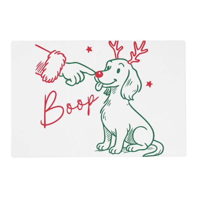 Christmas Boop Dachshund Dog Placemat (Front)