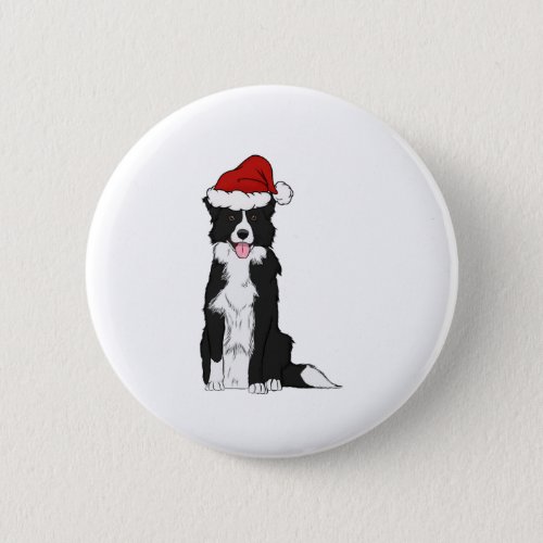Christmas Border Collie   Button