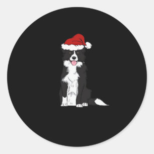 Christmas Border Collie Classic T-Shirt Classic Round Sticker