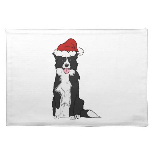 Christmas Border Collie   Cloth Placemat