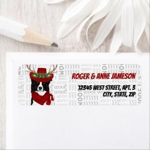 Christmas Border Collie Dog Lover Address Label