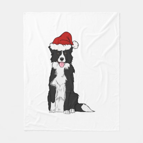 Christmas Border Collie   Fleece Blanket